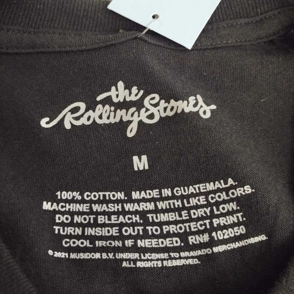 The Rolling Stones Size Medium T-Shirt Black Shortsleeve Cotton Size M NWT - Picture 4 of 4